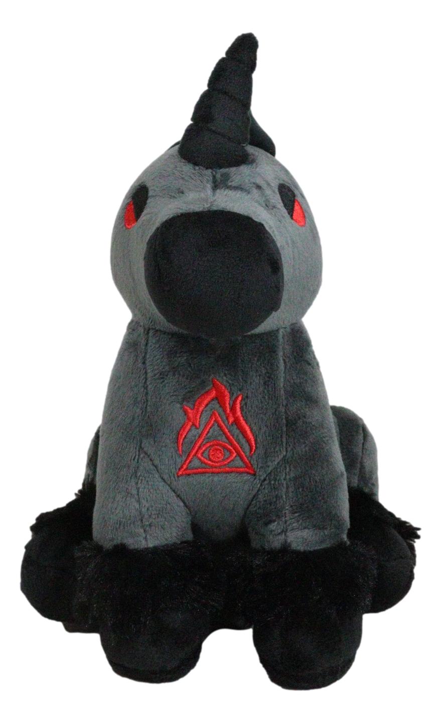 Mythical Fantasy Legend Black Dark Unicorn Hell Steed Luxe Soft Plush Toy Doll