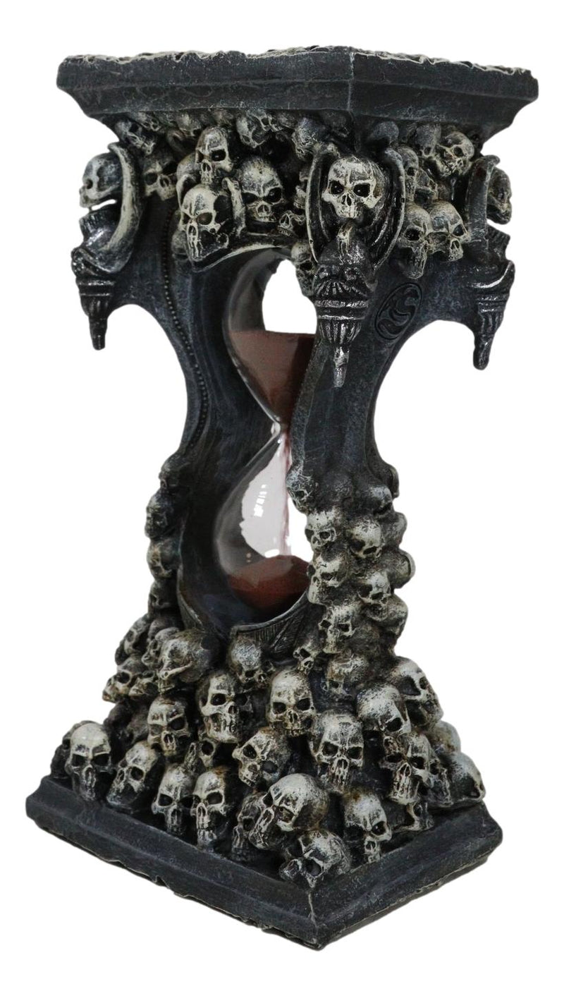 Gothic Graveyard Morphing Cranium Skulls Invertible Pillar Sand Timer Figurine