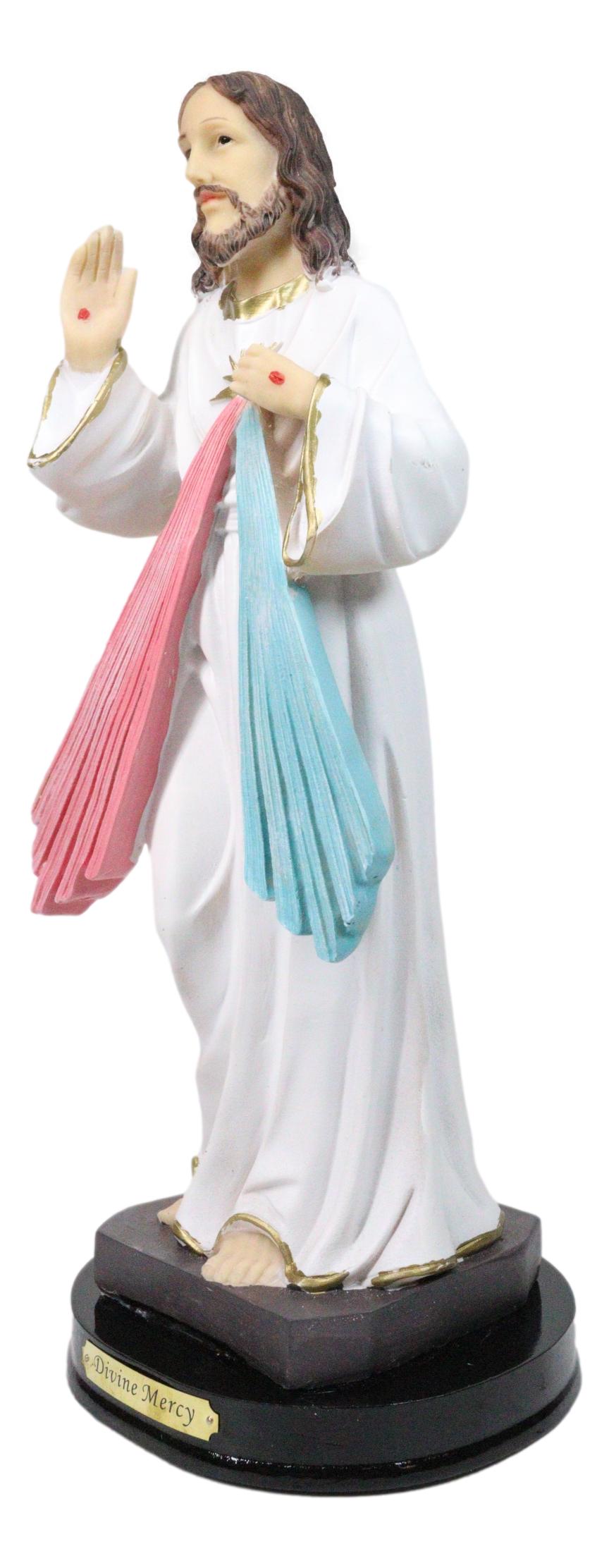Catholic Divine Mercy of Jesus Christ Figurine With Base Atonement And Mercy