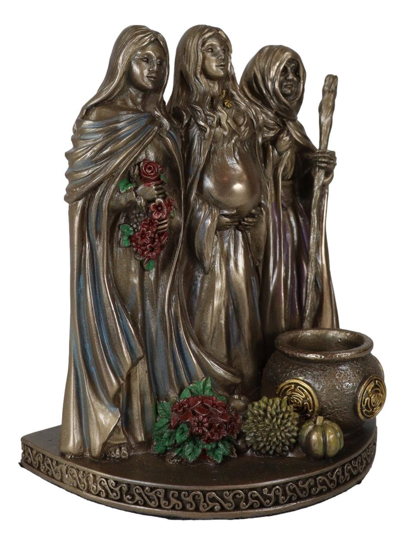 Sacred Phases of The Moon Triple Goddess Mother Maiden Crone Life Cycle Figurine