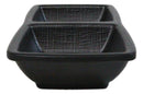 Pack Of 6 Black Silk Melamine 2 Partition Condiment Sauce Dipping Bowl or Dishes