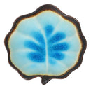 Pack Of 6 Blue Sky Aozora Kannyu Ceramic Leaf Shaped Deep Appetizer Salad Plates