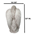 Faith Inspirational Large Young Girl Angel of Prayer Garden Statue 32" Tall