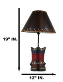 Rustic Western Patriotic Texas Flag Horseshoes Cowboy Spur Boots Table Lamp 19"H