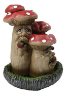 Fairy Garden Red 3 Toadstool Mushrooms Smoking Puffs Backflow Incense Burner