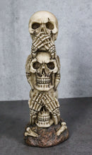 Triple Stacked Funny See Hear Speak No Evil Skulls Family Home Decor Figurine