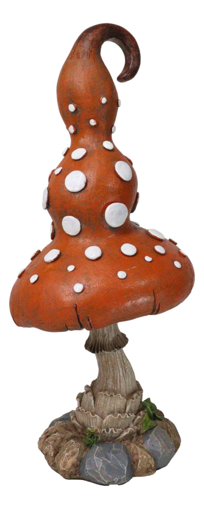 Enchanted Fairy Garden Giant White Spotted Toadstool Mushroom Figurine 13" H