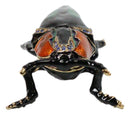 Green Wood Beetle Bug Enameled Pewter Austrian Crystals Trinket Jewelry Box