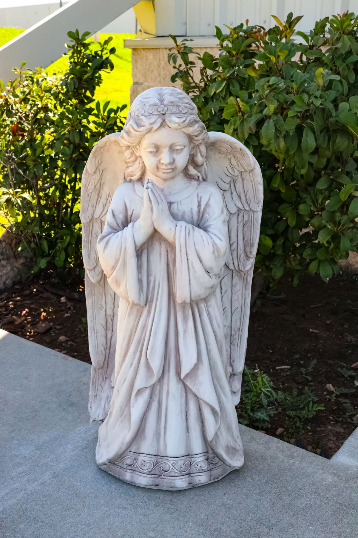 Faith Inspirational Large Young Girl Angel of Prayer Garden Statue 32" Tall