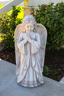 Faith Inspirational Large Young Girl Angel of Prayer Garden Statue 32" Tall