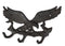 Cast Iron Rustic American Patriotic Bald Eagle 3-Peg Coat Keys Leash Wall Hooks