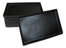 Pack Of 6 Black Kokuyo Ceramic Rectangular Sushi Plate Raised Straight Edge