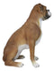 Large 18" Tall Adorable Realistic Sitting Fawn Boxer Dog Statue Home Decor