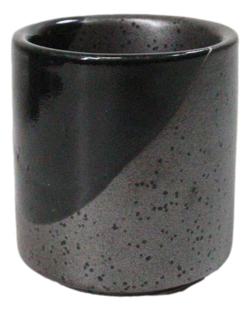 Set of 6 Black And Charcoal Gray Modern Porcelain 1.25oz Ochoko Yuzu Sake Cups
