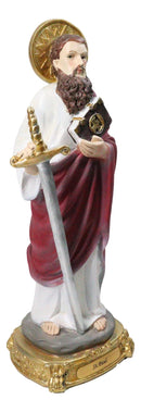 Christian Apostle Of Jesus Saint Paul Holding Sword And The Word Figurine 8"H