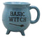 Wicca Magic Blue Basic Witch Broomstick Cauldron Ceramic Mug With Handle 16oz