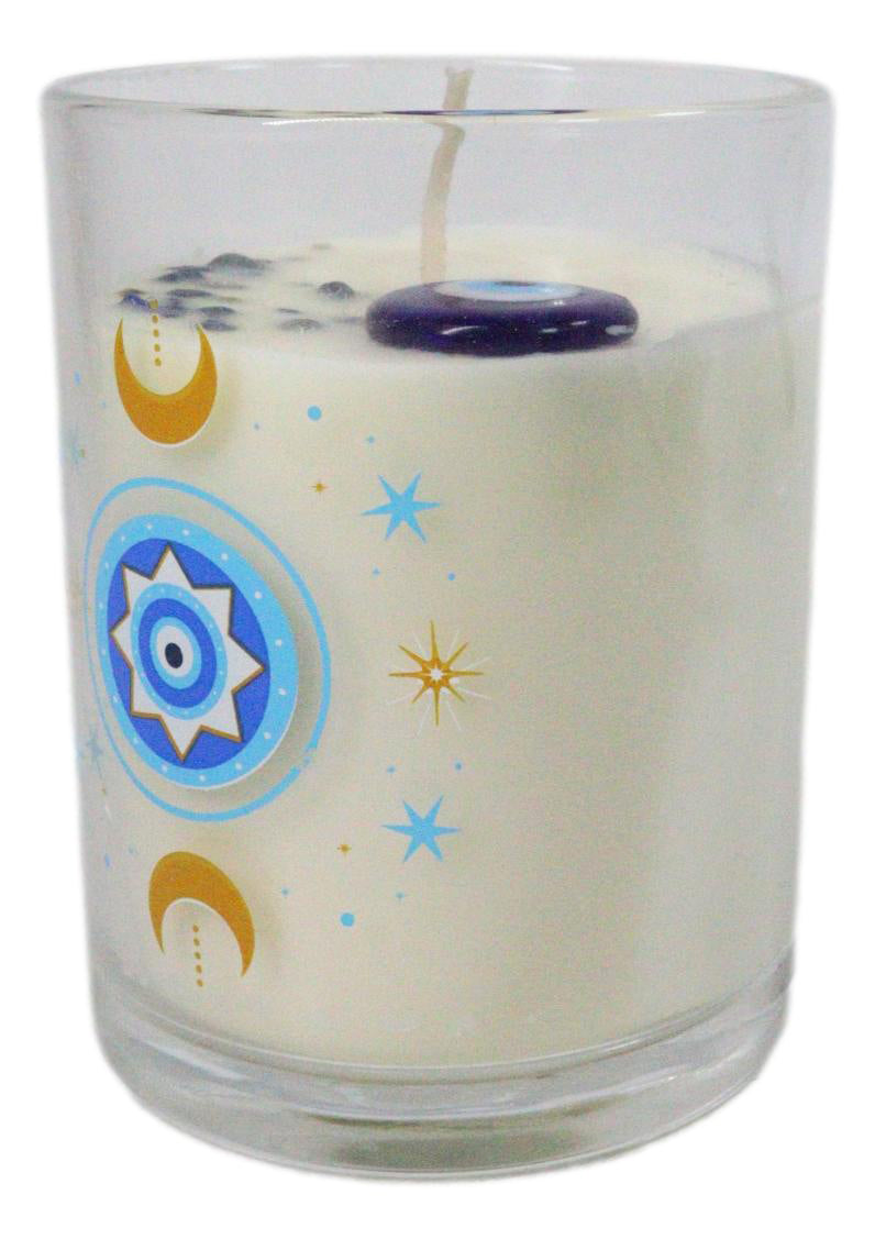 Ebros Gift Wicca Under Watchful Eye White Rose Scented Crystals Jar Candle