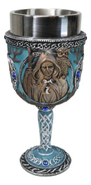 Celtic Knot Triple Moon Goddess Maiden Mother Crone Pagan Wiccan Wine Goblet