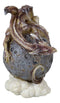 Dream Weaver Fantasy Wyrmling Dragon Sleeping On Cratered Lunar Moon Figurine