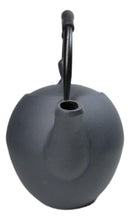 Dark Gray Textured Round Tetsubin Large Cast Iron Teapot With SS Strainer 44oz
