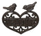 Cast Iron 2 Lovebirds Perching On Scrollwork Heart Welcome Sign Wall Plaque