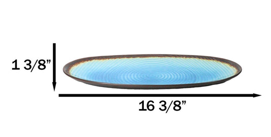 Blue Sky Aozora Kannyu Collection Ceramic Oblong Shape Long Serving Platter 16"L