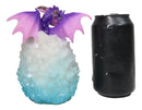 Whimsical Cute Purple Baby Dragon Hatchling in LED Crystal Icicles Egg Figurine