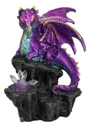 Purple Magenta Spyro Baby Dragon On Faux Geode LED Crystals Rock Figurine