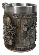 Norse Mythology Viking Berserker Warrior With Wolf Coffee Tankard Mug 16oz