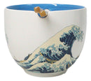 Great Wave Of Kanagawa Hokusai Ceramic Donburi Ramen Soup Bowl Chopsticks Set