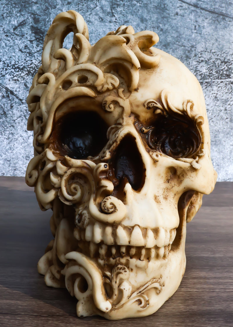 Spirit Skull Opera Tooled Rococo Flares Masquerade Cranium Macabre Figurine