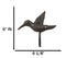 Set Of 2 Rustic Whimsical Cast Iron Hummingbird Wall Coat Towel Keys Hook Decor