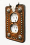 Set of 2 Western Cow Skull Turquoise Concho Wall Double Receptacle Switch Plates