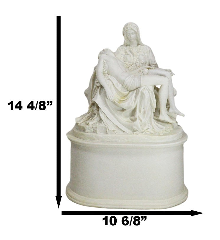 Ebros Gift White Catholic La Pieta Cremation Urn Devotional Figurine 14.75"Tall 300 Cubic Inches Capacity Bottom Load Feature - Ebros Gift