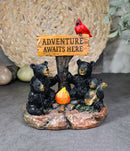 Cabin Companion Black Bear Family Camping Adventure Waits Here Sign Figurine
