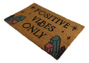 Positive Vibes Only Crystals Wicca Magic Coir Coconut Fiber Floor Mat Doormat