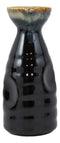 Glazed Ceramic Brown Waterfall Japanese Wine Sake Tokkuri Flask Pack of 6 Flasks
