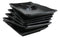 Pack Of 6 Ridged Matte Black Melamine 2 Partitions Rectangular Sushi Plates