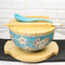 Blue Spring Blossoms Donburi Ramen Bowl With Lid Trivet Spoon Chopsticks Set