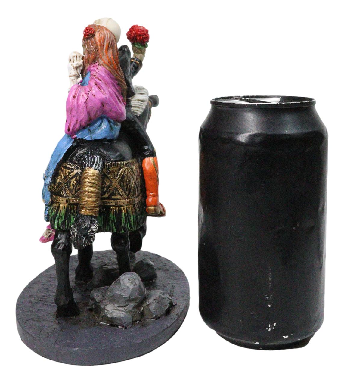 Day Of The Dead Our Special Day Skeleton Mariachi Couple On Black Horse Figurine
