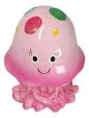 Whimsical Nautical Marine Pink Sea Jellyfish Money Coin Savings Piggy Bank
