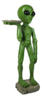 Bizarre Green ET Roswell UFO Alien Butler at Your Service Dish Stand Statue 25"H