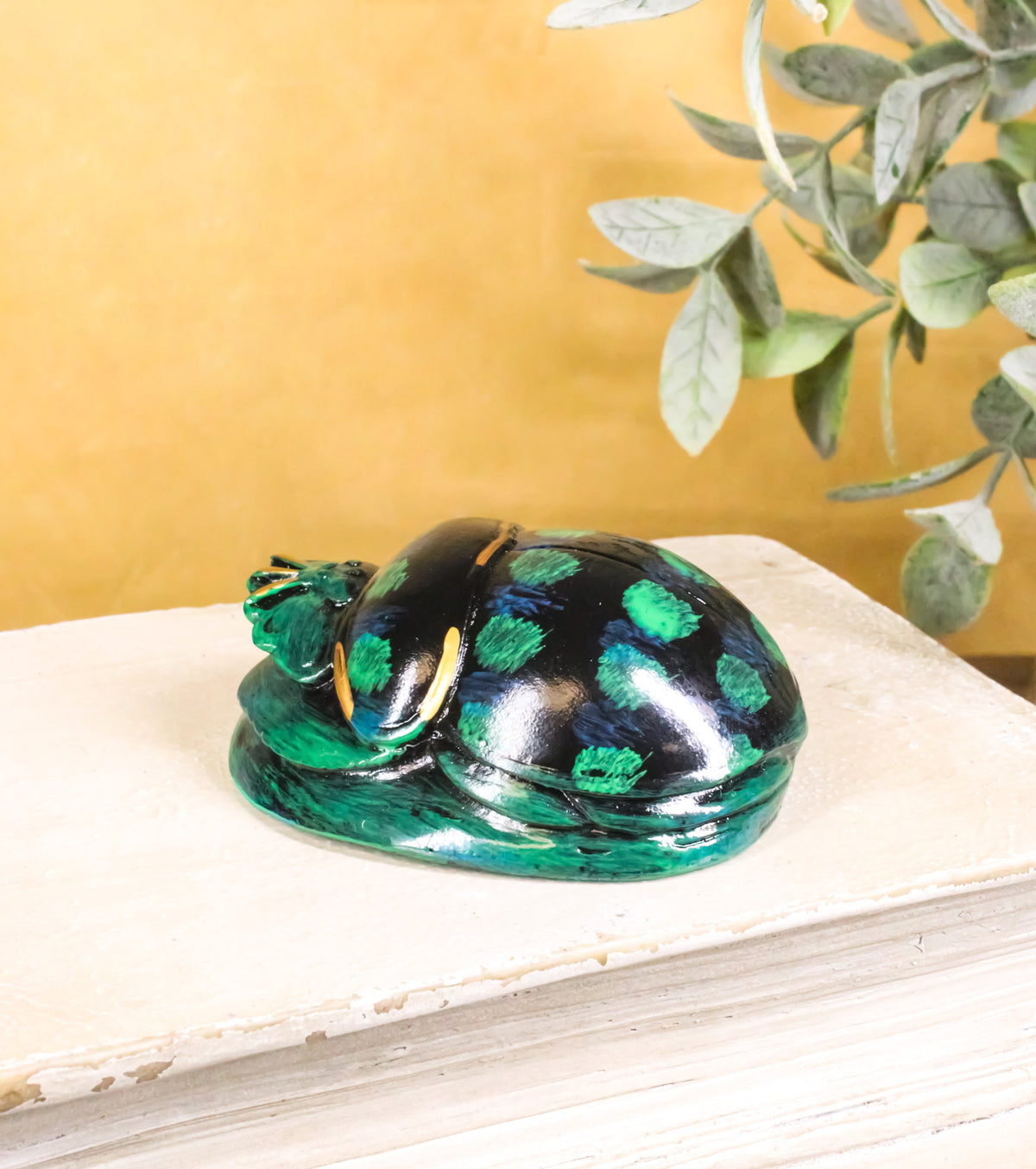 Ebros Gift Green Scarab Beetle Amulet Egyptian Small Keepsake Figurine