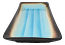 Set Of 6 Blue Aozora Kannyu Collection Ceramic Rectangular Serving Platters 12"L