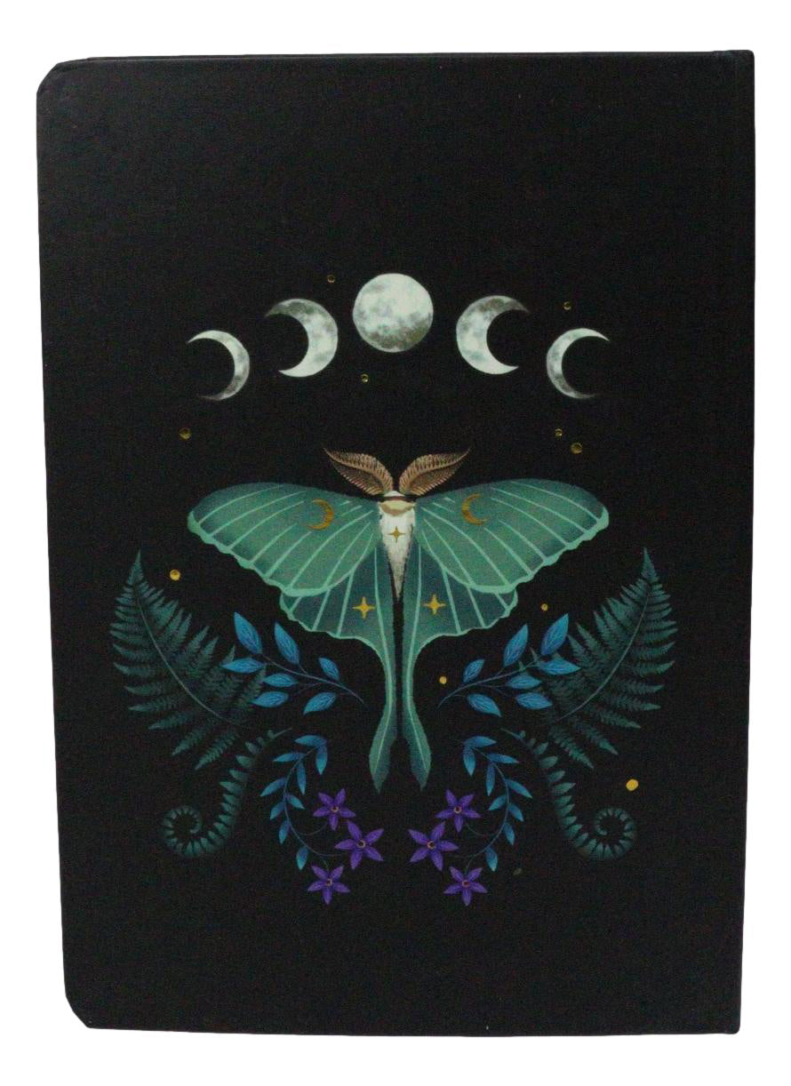 Dark Forest Lunar Phases Of The Moon Moth A5 Lined Journal Notebook 200 Pages