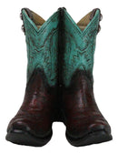 Rustic Western Teal Green Tooled Leather Conchos Cowboy Boots Cell Phone Holder