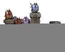 Medieval Grand Stonewall Castle Gatehouse With 12 Miniature Dragons Figurine Set