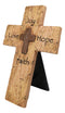Rustic Inspirational Tuscany Vintage Love Joy Hope Faith Layered Wall Cross