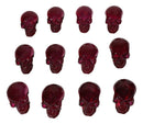 Set Of 12 Purple Translucent Witching Hour Gazing Skull Miniature Figurines 2.5"