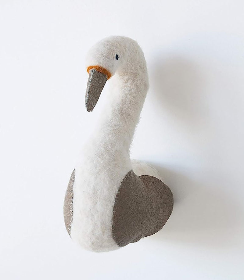 Adorable Animal Country Swan Bird Whimsical Soft Plush Doll Wall Head Decor